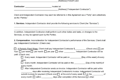 Oregon Independent Contractor Agreement