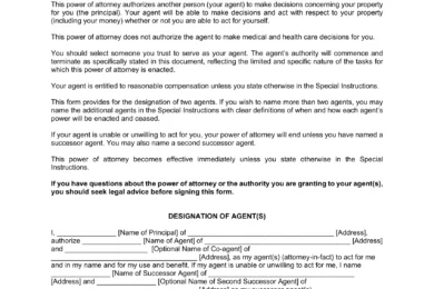 Oregon Limited Power of Attorney Template