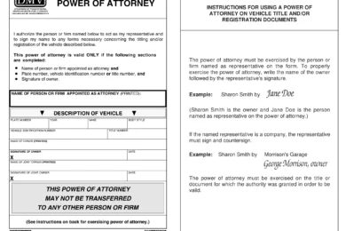 Oregon Motor Vehicle Power of Attorney Form 735-500