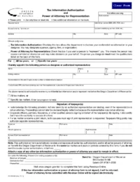 Oregon Tax Power of Attorney (Form 150-800-005)