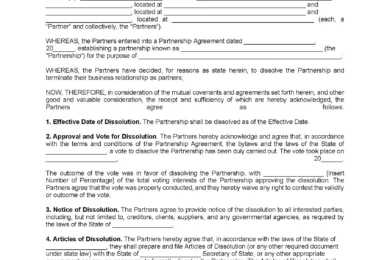 Partnership Dissolution Agreement