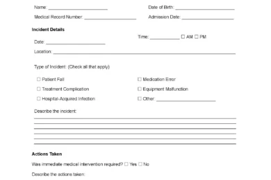 Patient Incident Report