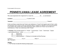 Pennsylvania Lease Agreement Template