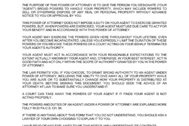 Pennsylvania Limited Power of Attorney Template