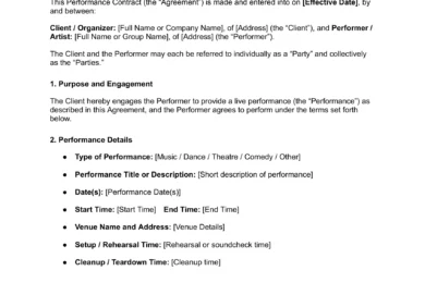 Performance Agreement template