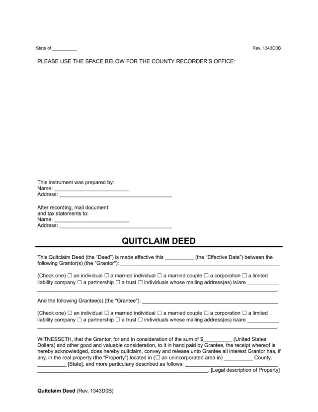 quitclaim deed