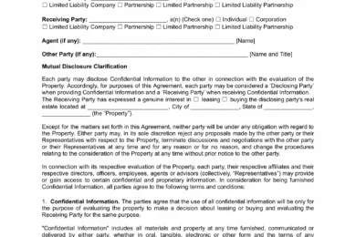 Real Estate Buyer Non-Disclosure Agreement