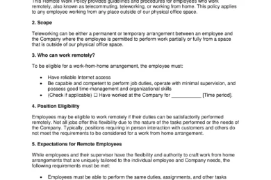 Remote Work Policy Template
