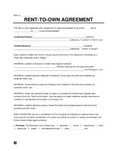 Rent to Own Lease Agreement Template