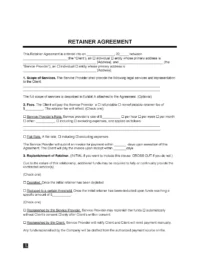 Retainer Agreement screenshot