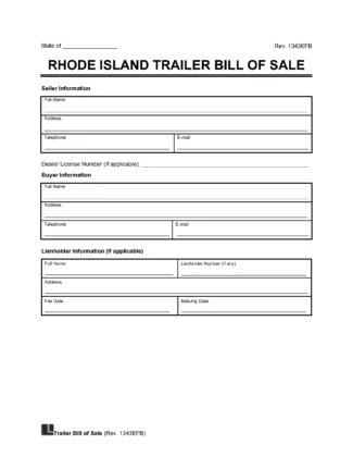 Rhode Island Trailer Bill of Sale screenshot