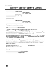 Security Deposit Demand Letter Template