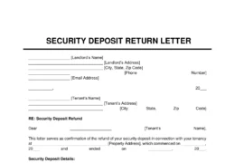 Security Deposit Return Letter Template