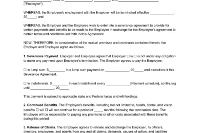 Severance Agreement Template