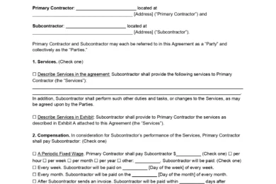 Software Development Subcontractor Agreement