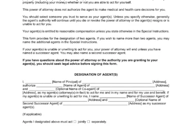 South Dakota Durable Statutory Power of Attorney Form
