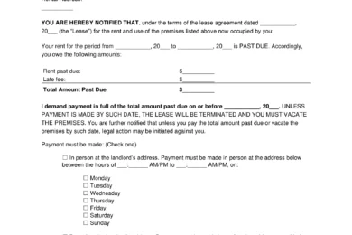 Tennessee 14 Day Eviction Notice to Quit Non Payment of Rent