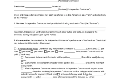 Tennessee Independent Contractor Agreement