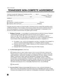 Tennessee Non-Compete Agreement Template