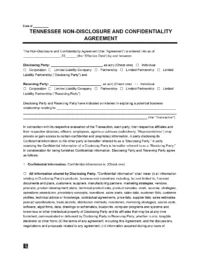 Tennessee Non-Disclosure Agreement Template