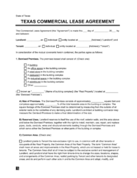 Texas Commercial Lease Agreement