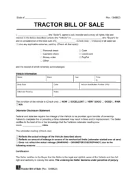 tractor bill of sale form