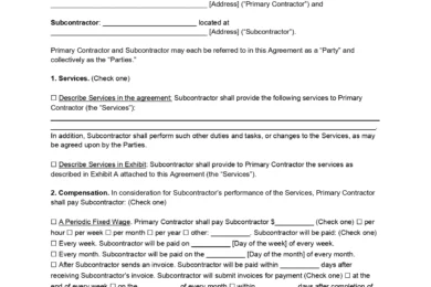Truck Driver Subcontractor Agreement