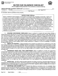Utah Buyer's Due Diligence Checklist Form