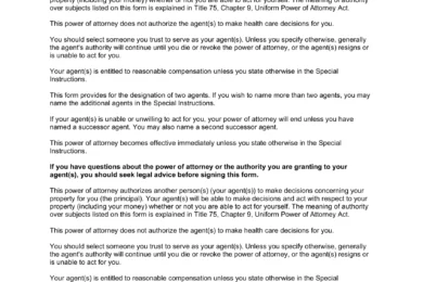 Utah Durable Statutory Power of Attorney Form