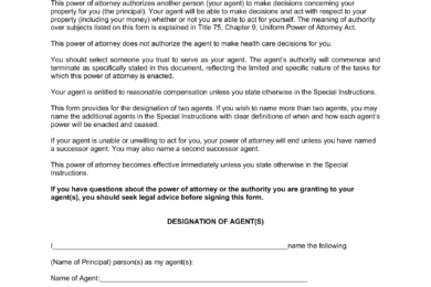 Utah Limited Power of Attorney Form