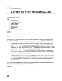 Warning Letter for Smoking Marijuana Template