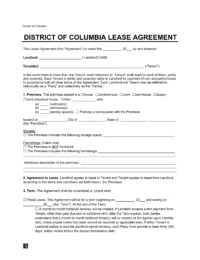 Washington DC Lease Agreement