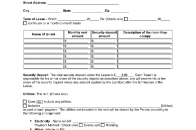 Washington DC Room Rental Agreement