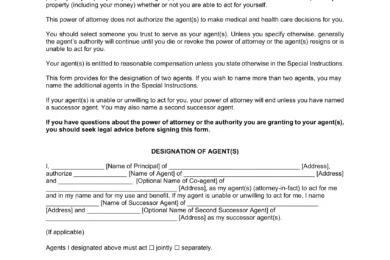Washington Durable Power of Attorney Form