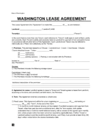 Washington Lease Agreement Template