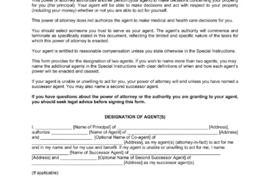 Washington Limited Power of Attorney Form