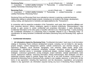 Website Design Non-Disclosure Agreement (NDA) Template
