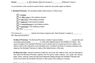 West Virginia Commercial Lease Agreement