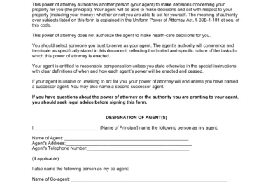 West Virginia Limited Power of Attorney Form