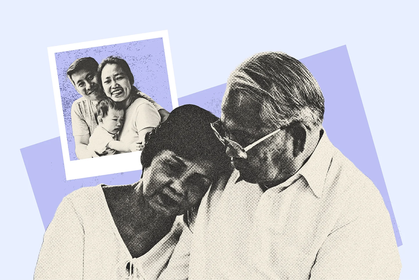 Elderly person at the centre of an outside dinner party