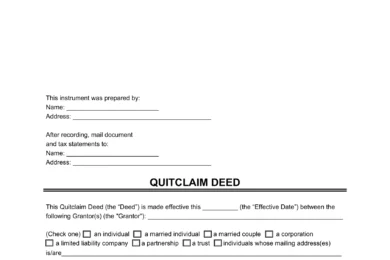 Alabama Quitclaim Deed Form