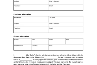arizona firearm bill of sale