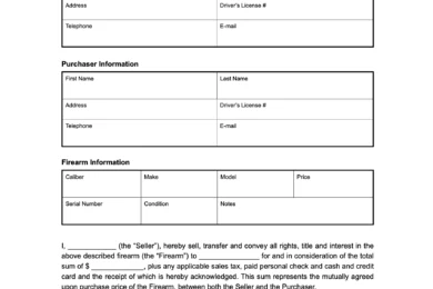 arkansas firearm bill of sale