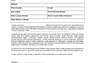 background check authorization form