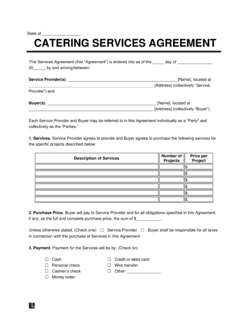 catering service contract template