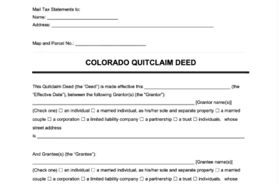 colorado quitclaim deed form