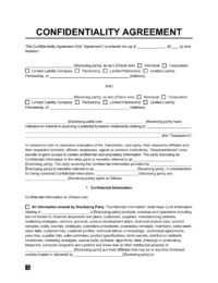 confidentiality agreement template