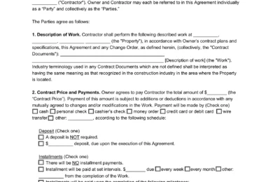 construction contract template