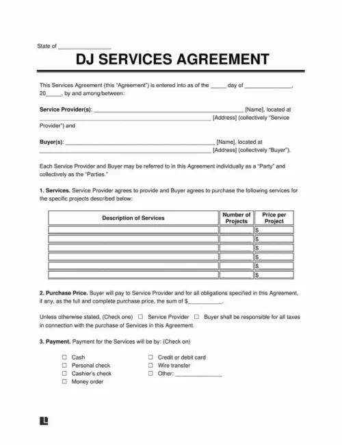 dj services agreement template