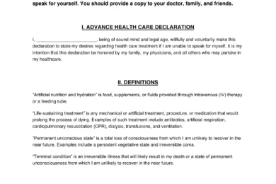 Advance Healthcare Directive